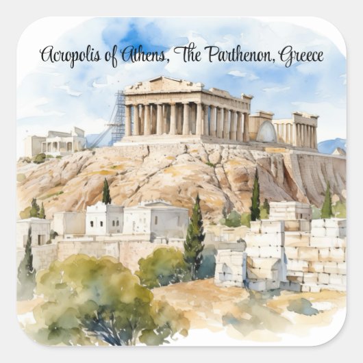 Echoes of Antiquity, Bewaker van de Akropolis Vierkante Sticker (Voorkant)