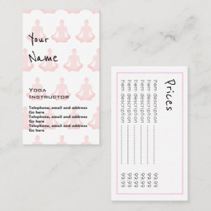 "Echoes" Yoga Instructor Price Cards Visitekaartje