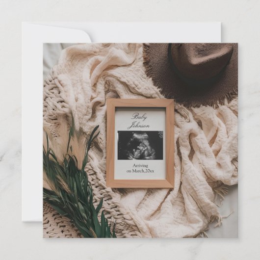 Echografie Boho rustieke zwangerschap aankondiging (Voorkant)