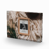 Echografie Boho rustieke zwangerschap aankondiging Fotoblokken (Rechts)