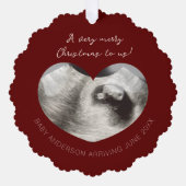 Echografie Sonogram Aankondiging Papier Ornament (Voorkant)