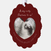 Echografie Sonogram Aankondiging Papier Ornament (Links)