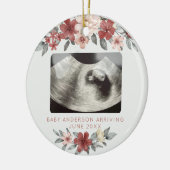 Echografie Zwangerschap Aankondiging Keepsake Flor Keramisch Ornament (Links)