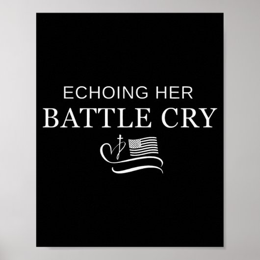 Echoing Her Battle Cry Usa Flag Christian  Poster (Voorkant)