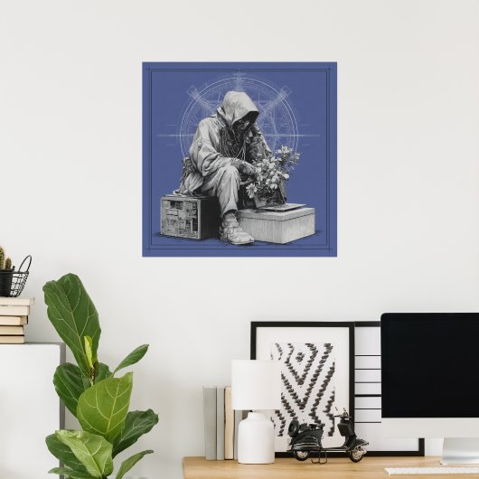 Echos de demain - Poster Solarpunk (Bureau à domicile)