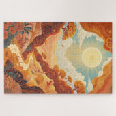 Échos du Soleil – Paysage Doré Onirique Puzzle (Horizontal)
