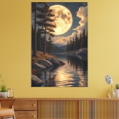 Echo's van de Gouden Maan Canvas Afdruk (Insitu (Woonkamer))