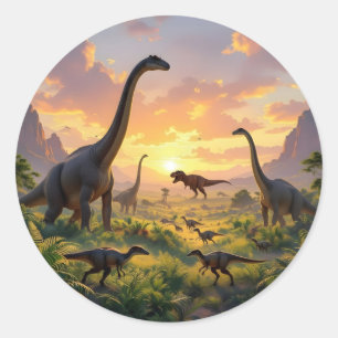 Echo's van de Oude Wereld – Prehistorische Fantasi Ronde Sticker