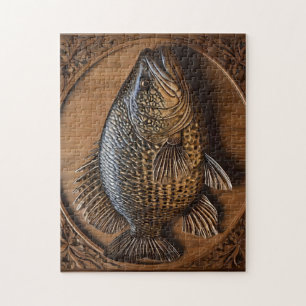 Echo's van de rivier: Murray Cod Wood Print, Legpuzzel
