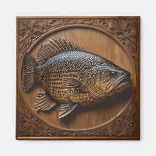 Echo's van de rivier: Murray Cod Wood Print, Magneet