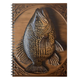 Echo's van de rivier: Murray Cod Wood Print, Notitieboek