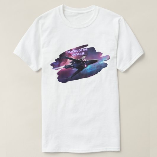 Echo's van de ruimteodyssee van het universum t-shirt (Design voorkant)