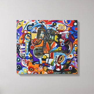 Echo's van een gezicht canvas afdruk