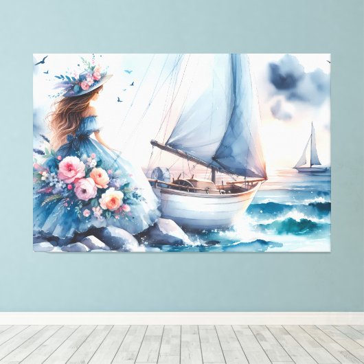 Echo's van het Getij Canvas Afdruk (Insitu (Houten vloer))