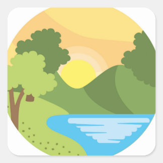 Echo's van sereniteit vierkante sticker