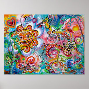 Echo's van Taino en Eenheid van Licht & Geluk Poster