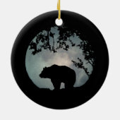 Echt  Beer en kerstversiering met moon Keramisch Ornament (Achterkant)