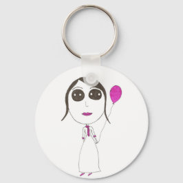 Echt Big Head Girl Sleutelhanger