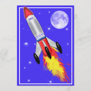 Echt een coole Rocket in de ruimte Kaart