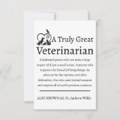Echt een goede dierenarts bedankkaart (Voorkant)