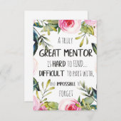 Echt fantastische offerte voor mentor-cadeaumentor bedankkaart (Voorkant / Achterkant)