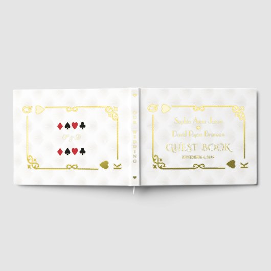 Echt Folie Wit Casino Las Vegas Poker Bruiloft Gastenboek (Volledig)