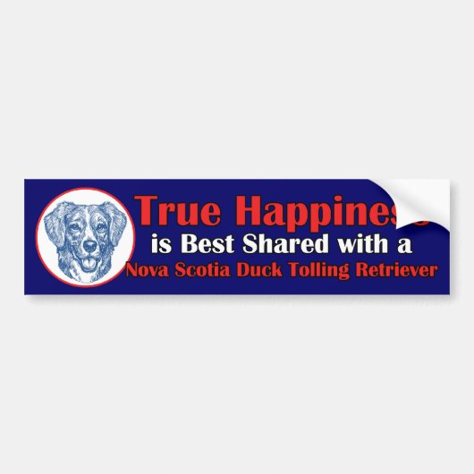 Echt geluk Nova Scotia Duck Tolling Bumpersticker (Voorkant)