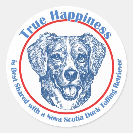 Echt geluk Nova Scotia Duck Tolling Ronde Sticker (Voorkant)