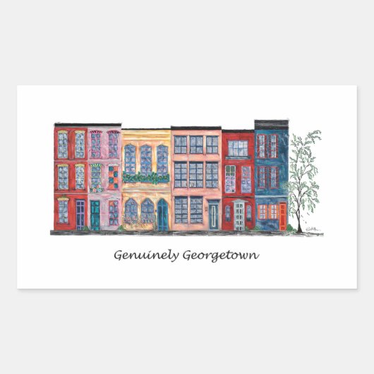 Echt Georgetown Rechthoekige Sticker (Voorkant)