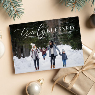 Echt gezegende religieuze kerstfoto wenskaart feestdagenkaart