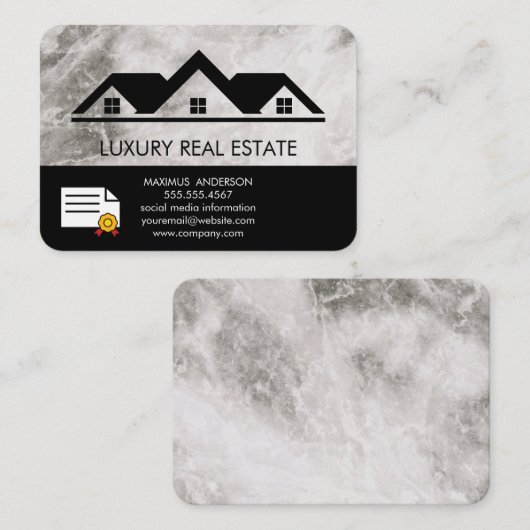 Echt Goed Dak Marmer Gecertificeerd Visitekaartje (Voorkant / Achterkant)