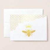 ECHT goud folie koningin bij Kaarten (Voorkant met envelop)