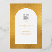 Echt gouden folie moderne trouwdatumkaart LeahG Folie Uitnodiging (Achterkant)