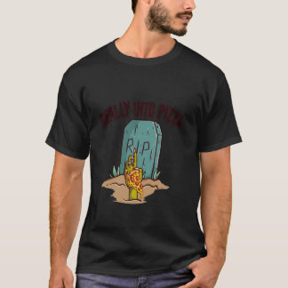 Echt in Pizza Lovers Grave Zombie Hand Hallowe T-shirt