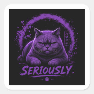 Echt Kat Vierkante Sticker