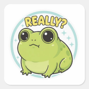 Echt Kikker Sticker Schattige Zijdelingse Blik Kik