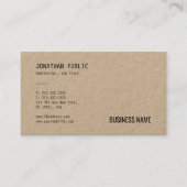 Echt Kraft papier Professionele moderne Sjabloon C Visitekaartje (Voorkant)