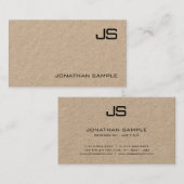 Echt kraftpapier-document Modern Professioneel Mon Visitekaartje (Voorkant / Achterkant)