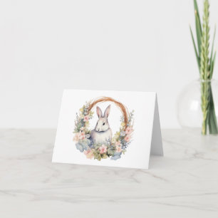 Echt lief konijn een lente bloemen BLANK Kaart