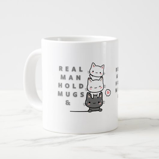 Echt Man Houd Mokken en katten met drie eenheden v (Voorkant links)