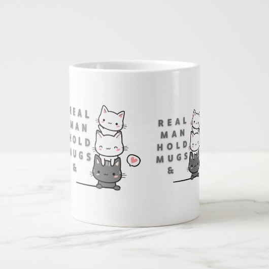 Echt Man Houd Mokken en katten met drie eenheden v (Voorkant)