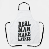 Echt Man maken Latkes Grappig Groovy Chanoeka Schort (Voorkant)