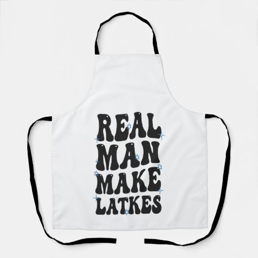Echt Man maken Latkes Grappig Groovy Chanoeka Schort (Voorkant)