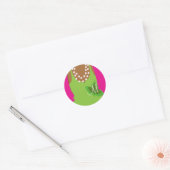 Echt  Meisjes Monogram Ronde Sticker (Envelop)