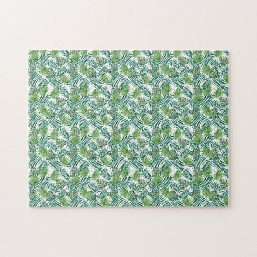 Echt onmogelijke groene palmbladeren puzzel legpuzzel (Horizontaal)