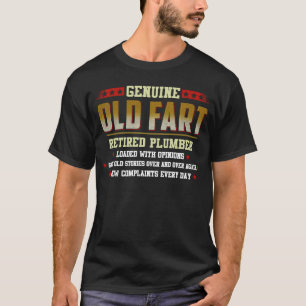 echt oud met pensioen gegaan PLUMBER geladen met o T-shirt
