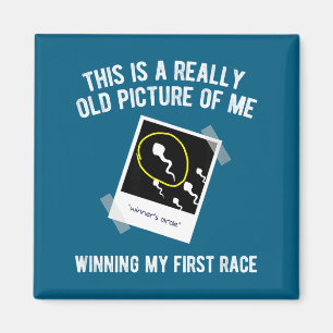 Echt Oude Foto Van Mijn Eerste Race, Grappige Graf Magneet