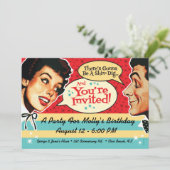 Echt Retro Feest Uitnodiging (Staand voorkant)