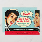 Echt retro koppels douche uitnodiging (Voorkant / Achterkant)