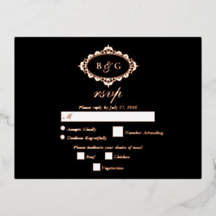 Echt Roos Gouden Folie Krans Wit Trouwen RSVP Uitnodiging Briefkaart